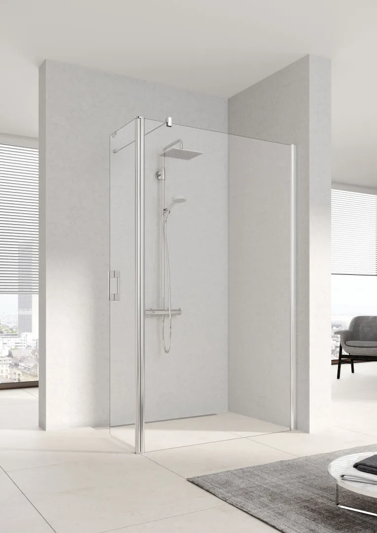 Kermi Duschdesign Walk-In-Duschkabine WALK-IN Wall mit beweglichem Flügel rechts „PEGA“ Glas Klar, Profile Silber Hochglanz, BV: 1005 - 1030 mm GAK: 990 - 1015 mm WE: 1015 - 1040 mm H: 1850 mm Kermi Duschdesign Walk-In-Duschkabine WALK-IN Wall mit beweglichem Flügel rechts „PEGA“ Glas Klar, Profile Silber Hochglanz, BV: 1005 - 1030 mm GAK: 990 - 1015 mm WE: 1015 - 1040 mm H: 1850 mm
