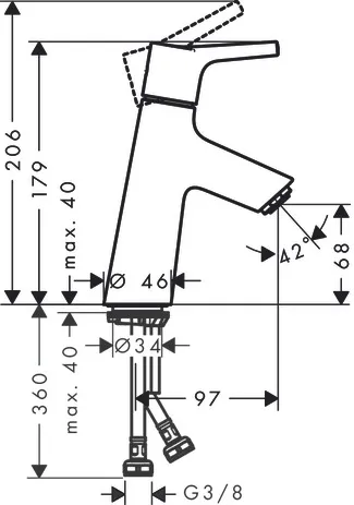 Waschtischmischer 80 Talis S mit Push-Open Ablaufgarnitur chrom Waschtischmischer 80 Talis S mit Push-Open Ablaufgarnitur chrom