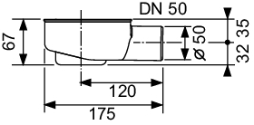 Ablauf TECEdrainline flach DN50 Auslauf seitlich 0,65 l/s