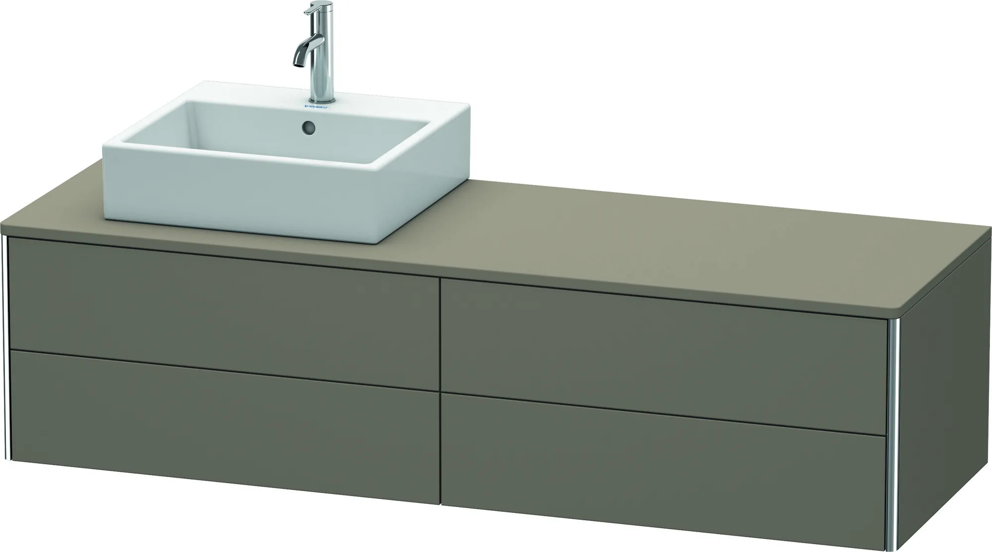 Duravit Waschtischunterschrank wandhängend „XSquare“ 160 × 40 × 54,8 cm Flannel Grey Seidenmatt Duravit Waschtischunterschrank wandhängend „XSquare“ 160 × 40 × 54,8 cm Flannel Grey Seidenmatt