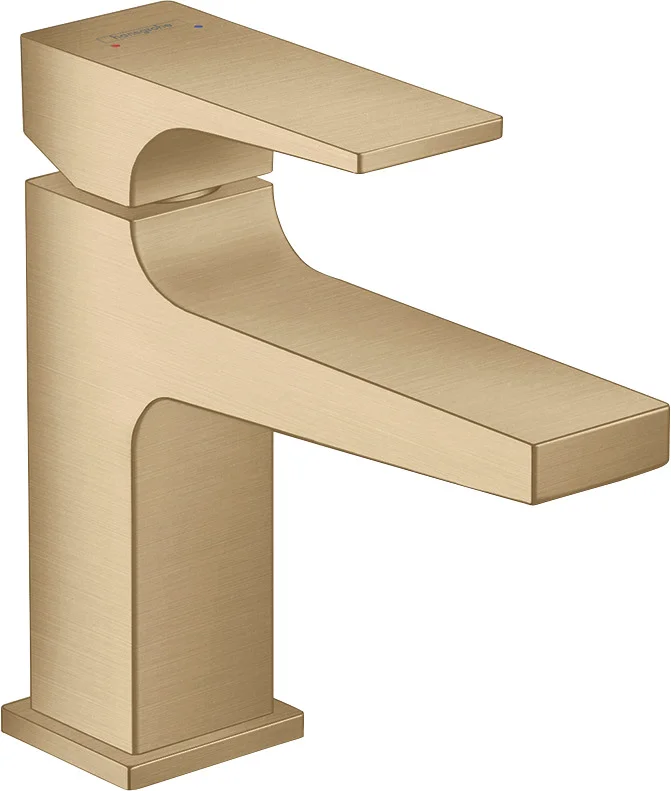 Hansgrohe Metropol Einhebel-Waschtischmischer 100 BBR, Brushed Bronze, Ausladung 127 mm, Auslaufhöhe 89 mm, Push-Open Ablaufgarnitur G 11/4, max. Durchflussmenge 5 l/min