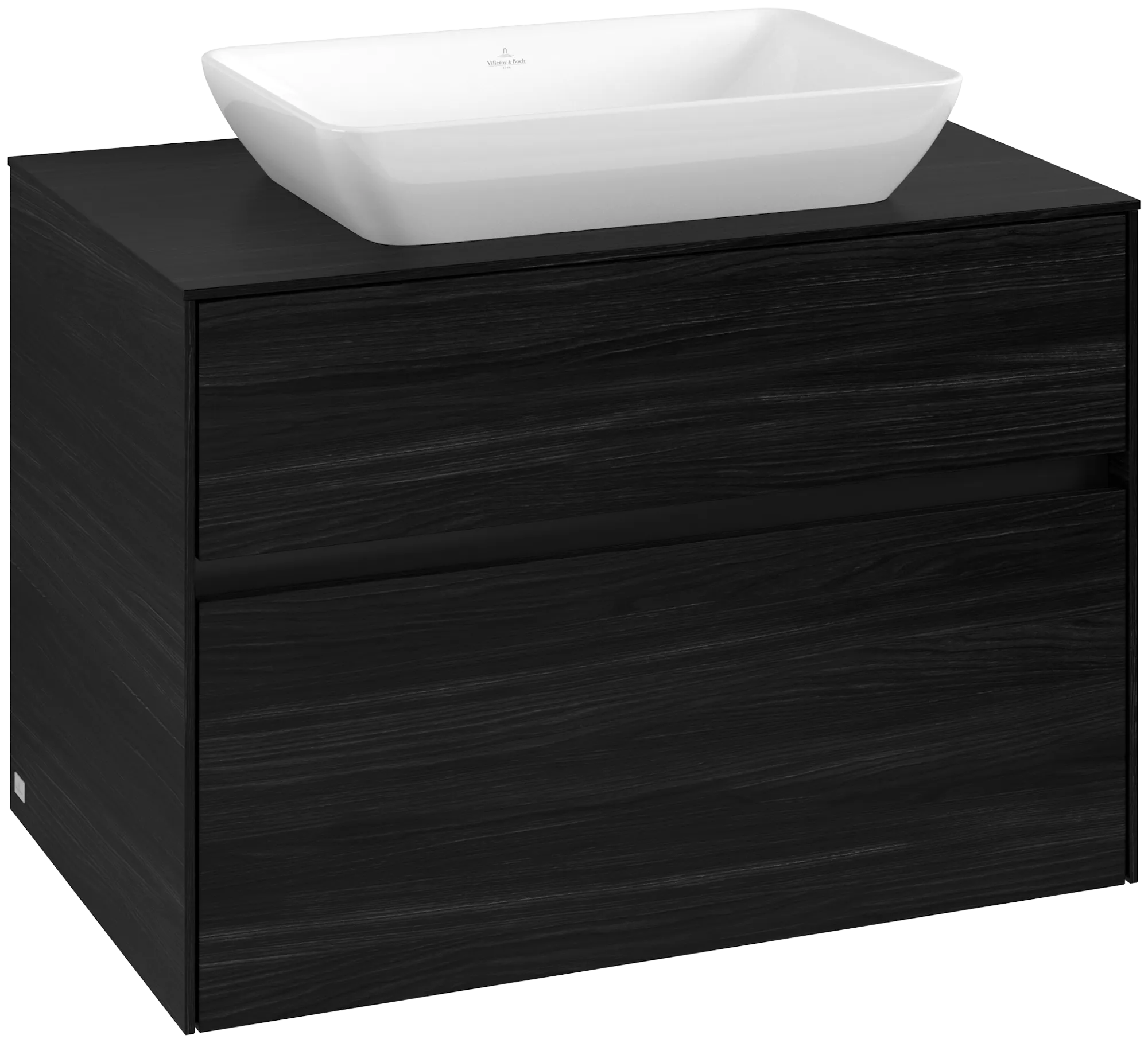 Villeroy & Boch Waschbeckenunterschrank Collaro C108B0, Black Oak, 800 x 548 x 500 mm, mit Beleuchtung und SoftClosing, Eckig Villeroy & Boch Waschbeckenunterschrank Collaro C108B0, Black Oak, 800 x 548 x 500 mm, mit Beleuchtung und SoftClosing, Eckig