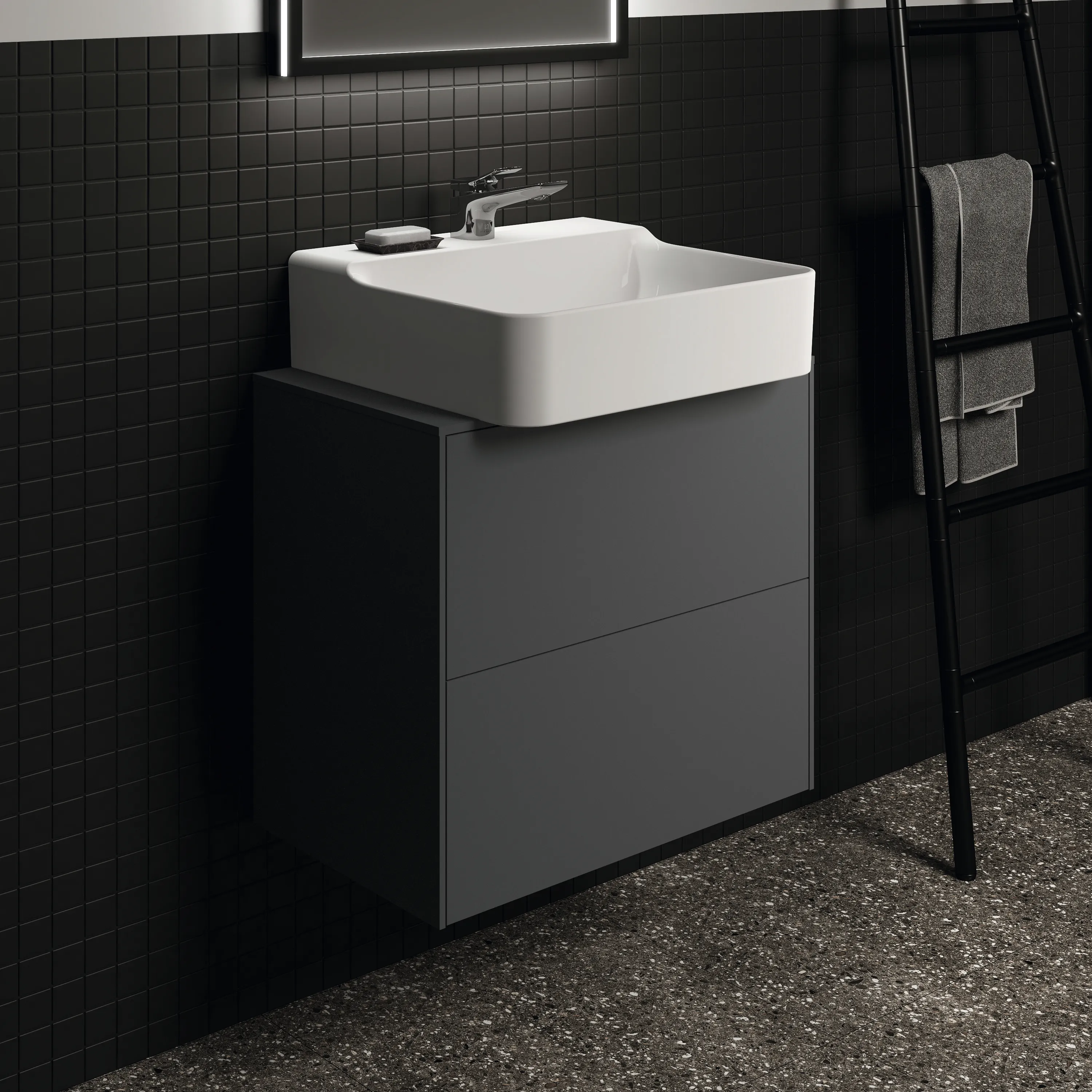Ideal Standard Waschtischunterschrank Conca, 2 Auszüge, anthrazit Ideal Standard Waschtischunterschrank Conca, 2 Auszüge, anthrazit