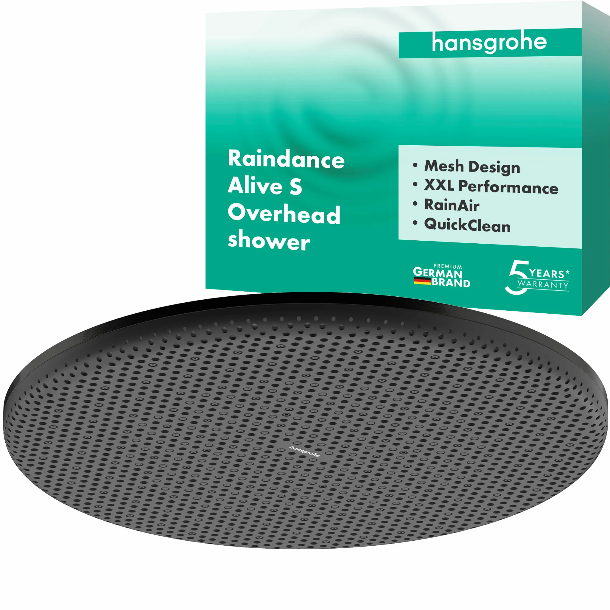 Duschkopf „Raindance Alive S“ in Brushed Black Chrome Duschkopf „Raindance Alive S“ in Brushed Black Chrome