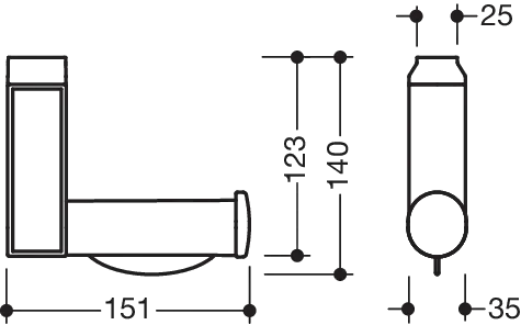 HEWI Aufrüstsatz WC-Papierhalter, 950.50.01150, chromoptisch beschichtet HEWI Aufrüstsatz WC-Papierhalter, 950.50.01150, chromoptisch beschichtet