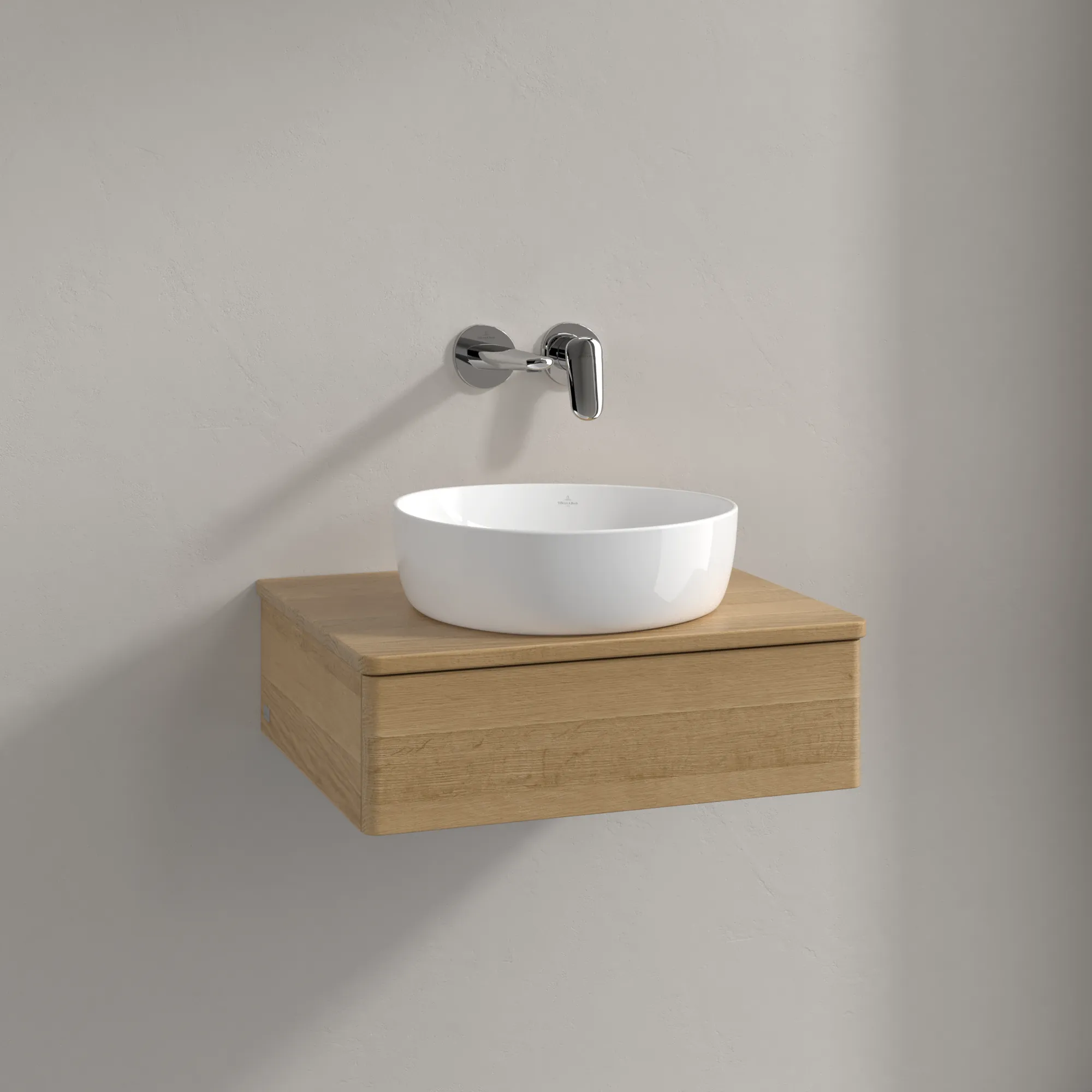 Villeroy & Boch Waschbeckenunterschrank Antao Honey Oak, 600x190x500 mm, mit Beleuchtung und SoftClosing