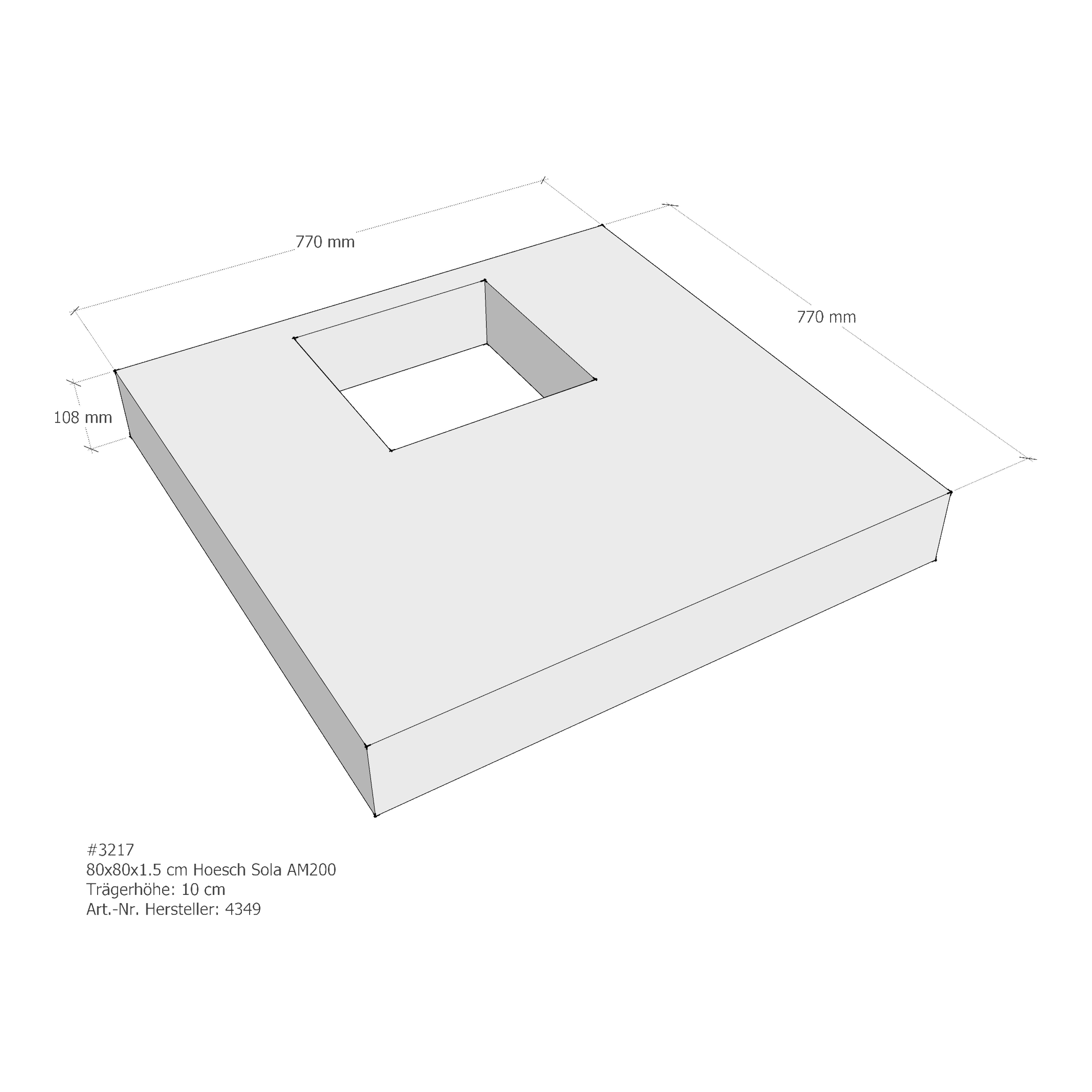 Duschwannenträger für Hoesch Sola 80 × 80 × 1,5 cm Duschwannenträger für Hoesch Sola 80 × 80 × 1,5 cm