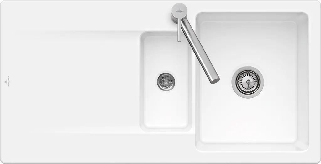 Villeroy & Boch flächenbündiges Küchenspülbecken „Siluet“ 60 R flat 980 × 490 × 220 mm in Fossil Villeroy & Boch flächenbündiges Küchenspülbecken „Siluet“ 60 R flat 980 × 490 × 220 mm in Fossil