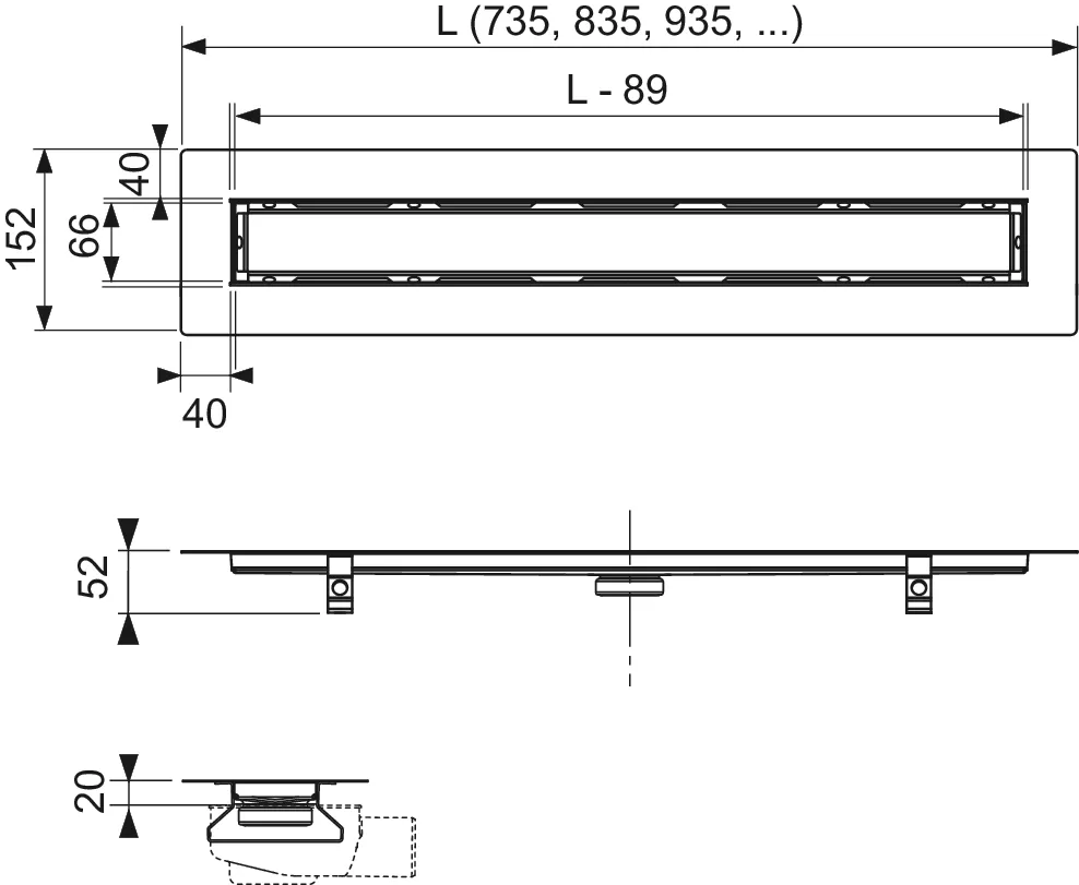 TECE Duschrinne für Naturstein „TECEdrainline“ mit Seal System Dichtband 800 mm TECE Duschrinne für Naturstein „TECEdrainline“ mit Seal System Dichtband 800 mm