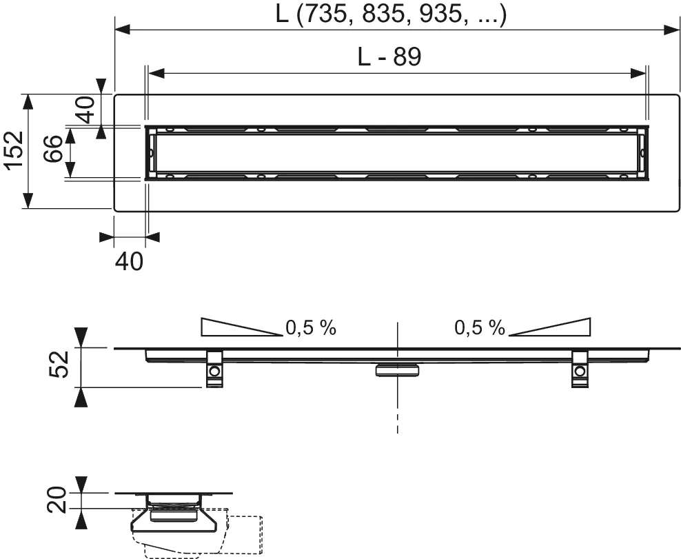 TECE Duschrinne für Naturstein „TECEdrainline“ mit Seal System Dichtband 800 mm TECE Duschrinne für Naturstein „TECEdrainline“ mit Seal System Dichtband 800 mm