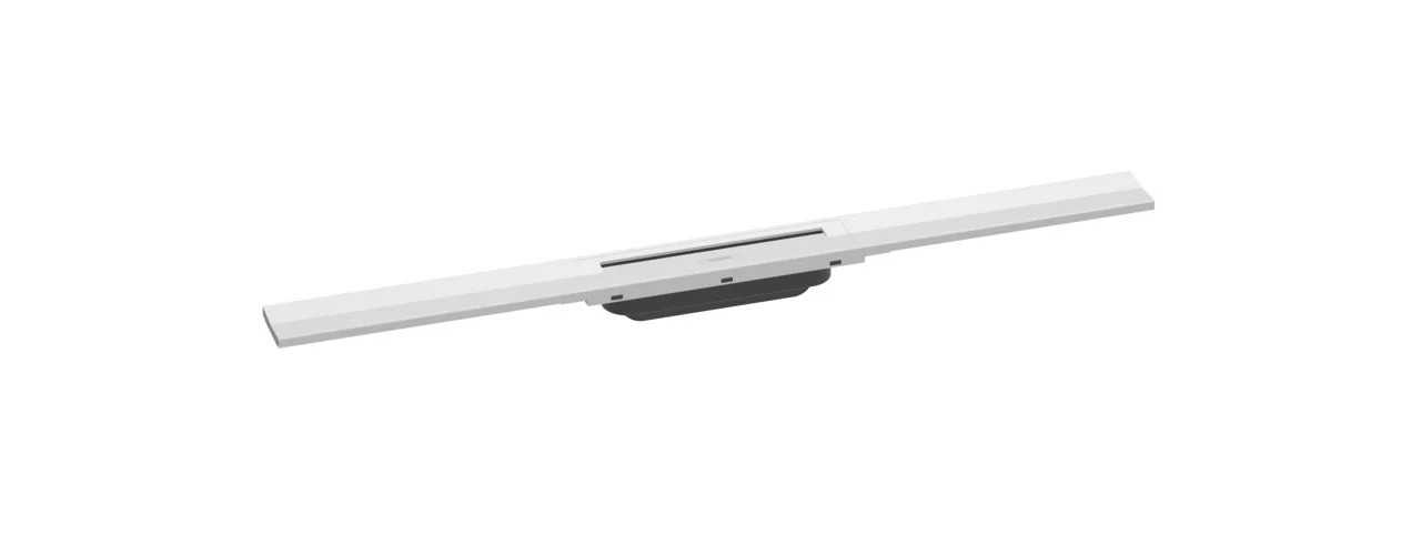 Hansgrohe RainDrain Flex Duschrinne 800 mm, zweiseitig montierbar, höhenverstellbar, Edelstahl V2A, Mattweiß