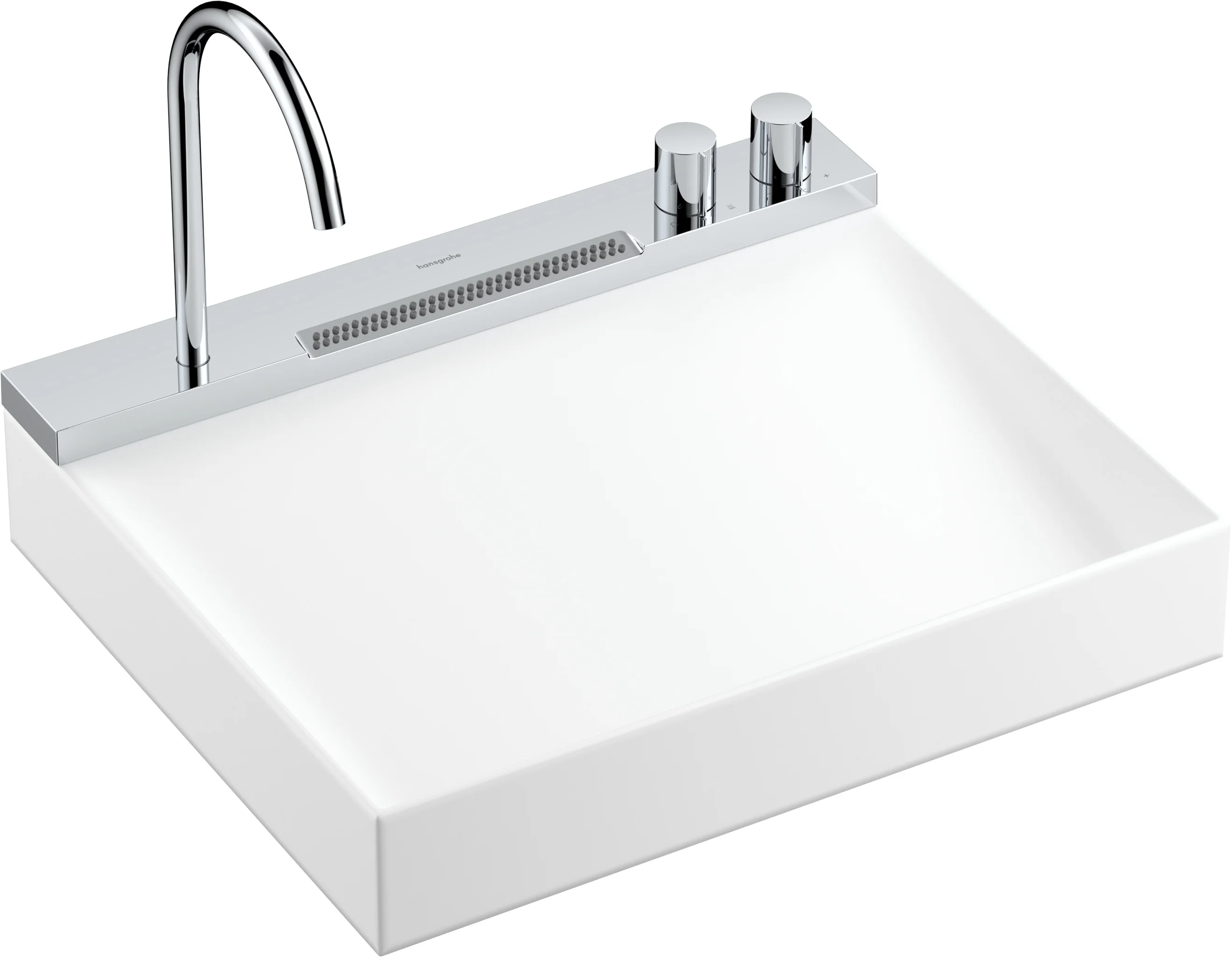 Hansgrohe Avalegra AquaUnit 58 cm, Chrom, matt, Aufsatz und wandhängend, 580x475x100 mm, Schwenkauslauf, Laminarstrahl & Rain, QuickClean+, Thermostatkartusche Hansgrohe Avalegra AquaUnit 58 cm, Chrom, matt, Aufsatz und wandhängend, 580x475x100 mm, Schwenkauslauf, Laminarstrahl & Rain, QuickClean+, Thermostatkartusche