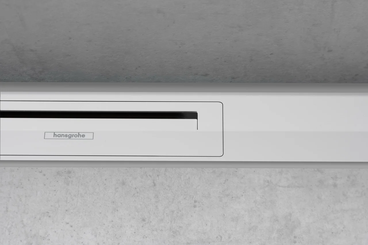 Hansgrohe RainDrain Flex Duschrinne 1000 mm, wandangebunden, höhenverstellbar, Edelstahl V2A, Mattweiß Hansgrohe RainDrain Flex Duschrinne 1000 mm, wandangebunden, höhenverstellbar, Edelstahl V2A, Mattweiß
