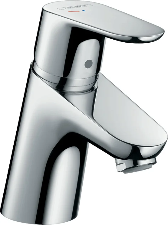 Hansgrohe Waschtischmischer Focus 70 CoolStart, Chrom, Ausladung 101 mm, Auslaufhöhe 53 mm, Hebelgriff, Normalstrahl, max. Durchflussmenge 5 l/min
