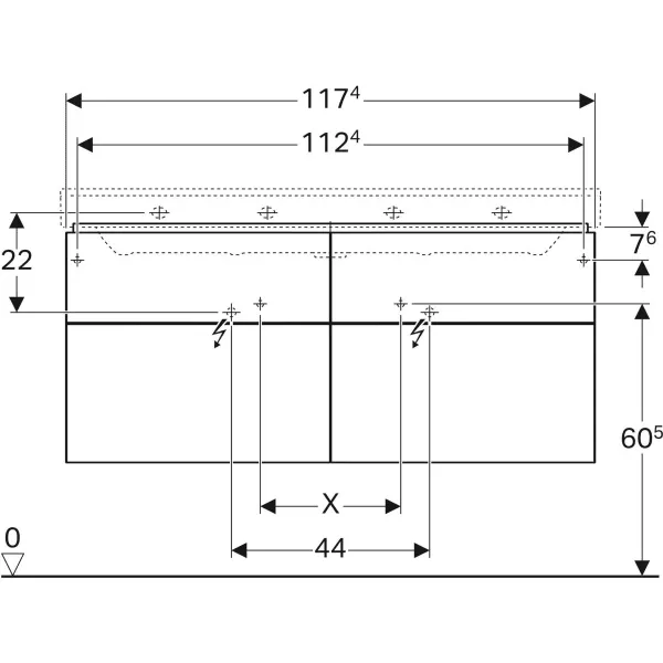 Geberit Waschtischunterschrank „Xeno2“ sculturagrau / Melamin Holzstruktur Geberit Waschtischunterschrank „Xeno2“ sculturagrau / Melamin Holzstruktur