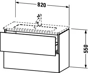 Duravit Waschtischunterschrank wandhängend „L-Cube“ 82 × 55 × 39,1 cm Graphit Matt