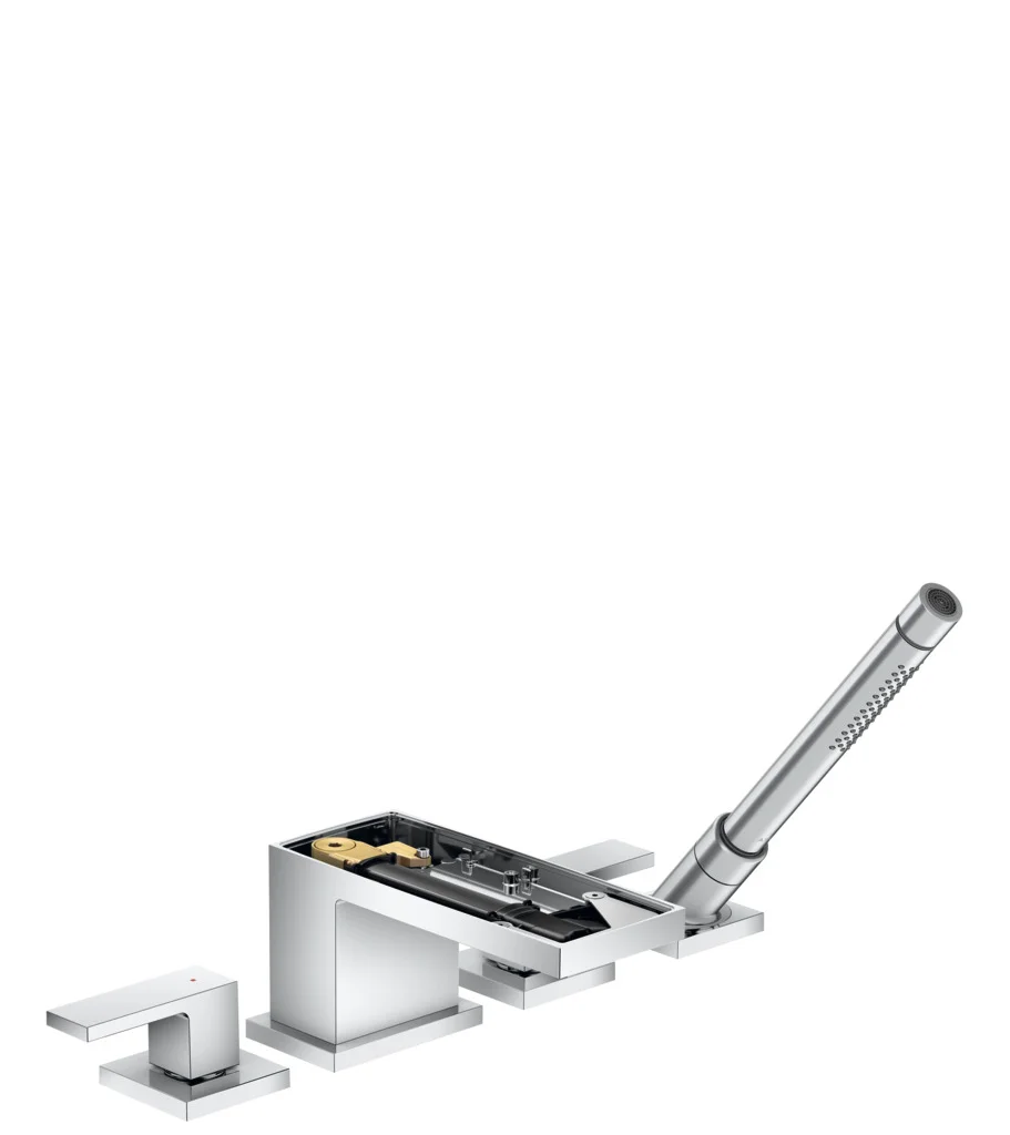 Hansgrohe AXOR MyEdition 4-Loch Wannenrandarmatur Chrom, Ausladung 151 mm, max. Durchfluss 22 l/min, Wannenrandmontage Hansgrohe AXOR MyEdition 4-Loch Wannenrandarmatur Chrom, Ausladung 151 mm, max. Durchfluss 22 l/min, Wannenrandmontage