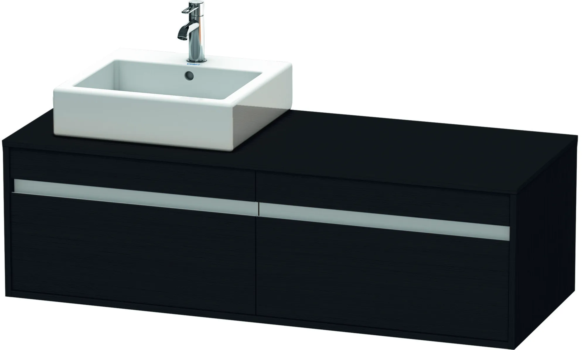 Duravit Waschtischunterschrank wandhängend „Ketho“ 140 × 42,6 × 55 cm Eiche Schwarz
