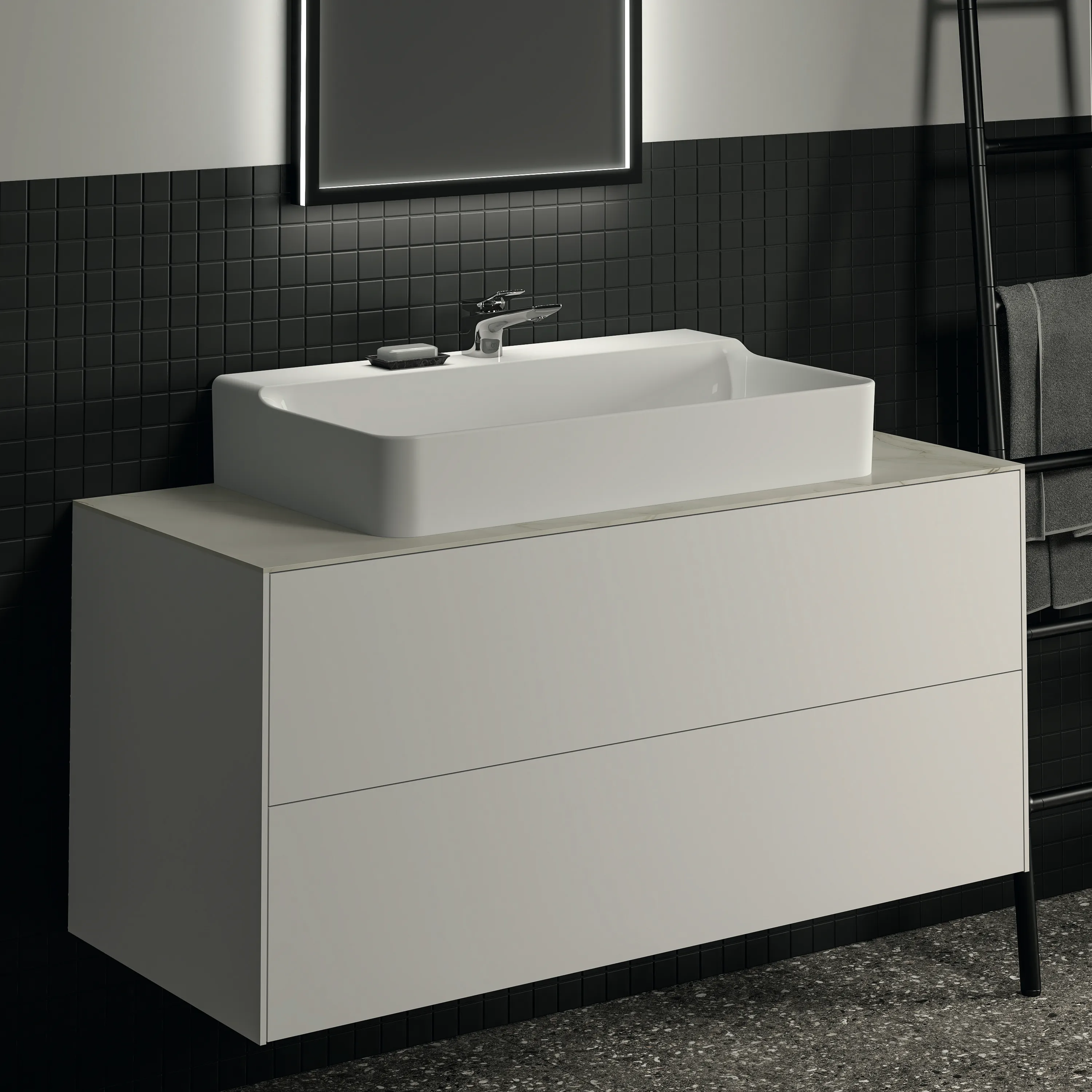 Ideal Standard Waschtischunterschrank Conca, 2 Auszüge, ohne Platte, 1200x505x540mm, Weiß Ideal Standard Waschtischunterschrank Conca, 2 Auszüge, ohne Platte, 1200x505x540mm, Weiß