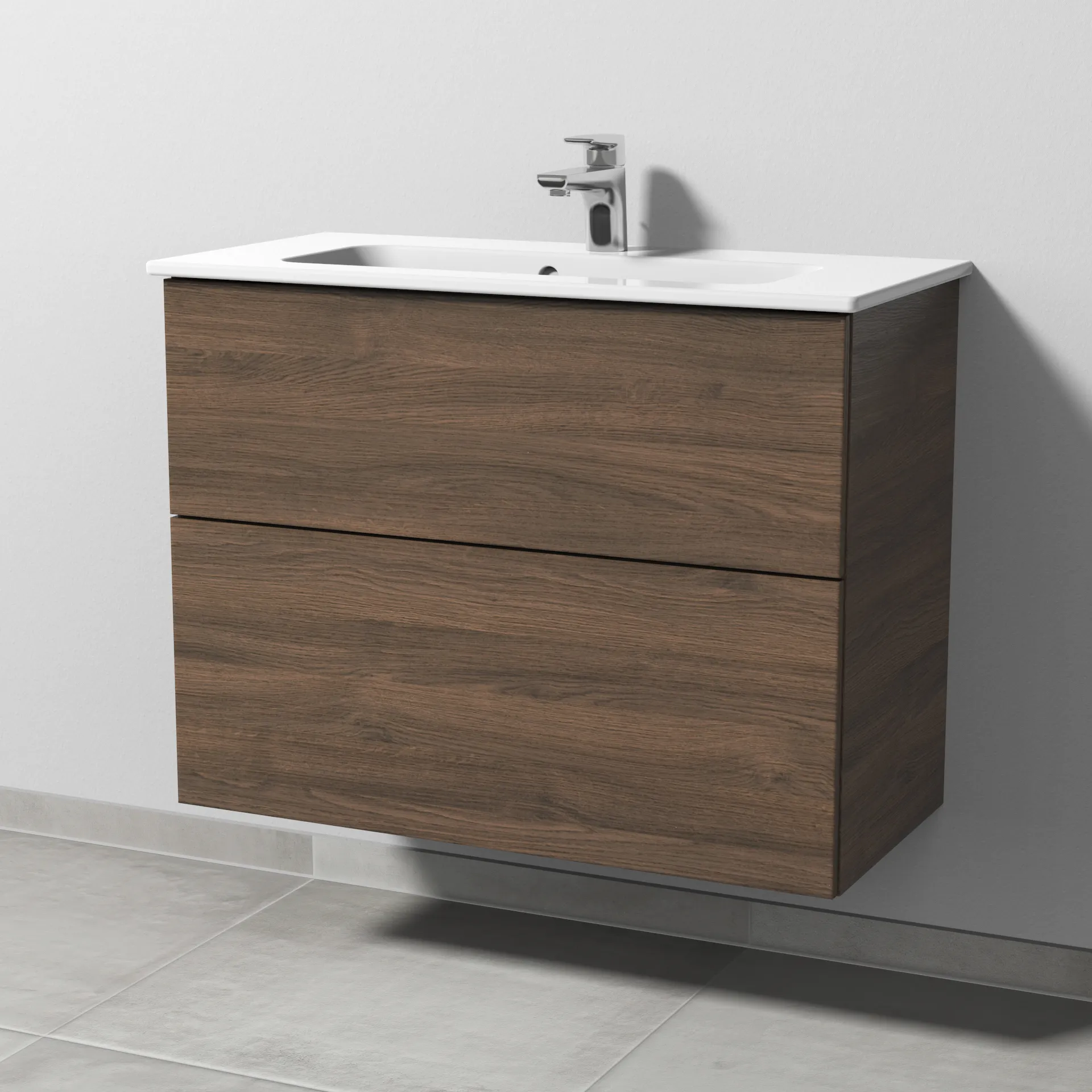 Sanipa Waschtischunterschrank „3way“ passend zu Keramik-Waschtische ME by Starck von Duravit 800 × 613 × 382 mm in Eiche Arizona
