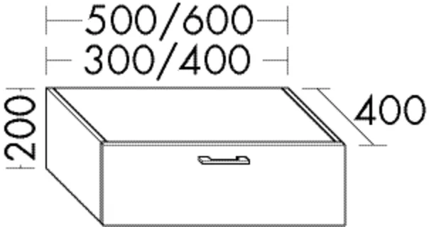 burgbad Waschtischunterschrank „Sys30“ 440 × 240 × 440 mm in Weiß Hochglanz