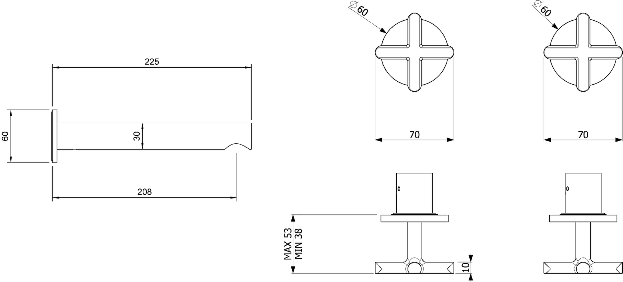 Waschtischauslauf „Loop & Friends“ 22,5 cm in Brushed Nickel Matt Waschtischauslauf „Loop & Friends“ 22,5 cm in Brushed Nickel Matt
