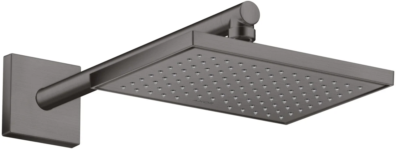 Hansgrohe AXOR ShowerSolutions Kopfbrause 1jet EcoSmart+ Brushed Black Chrome, 245 x 185 mm, winkelverstellbar, für Durchlauferhitzer geeignet