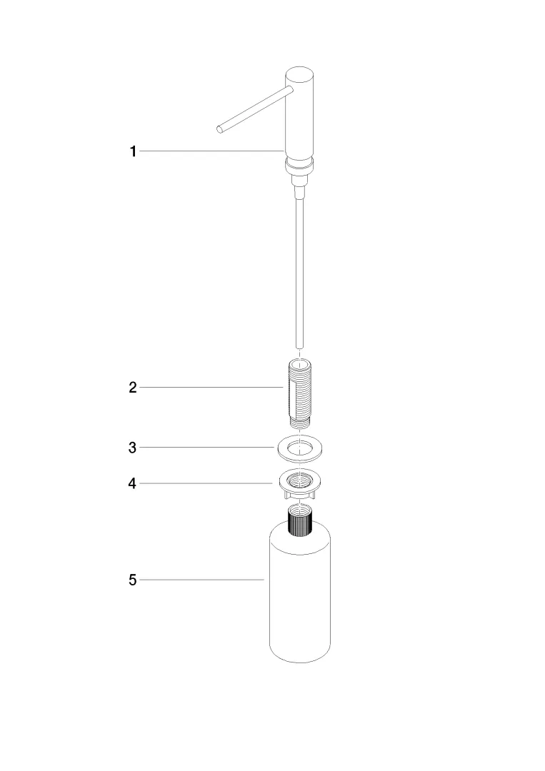 Dornbracht Spender ohne Rosette SERIENNEUTRAL Champagne (22kt Gold), Ausladung 124 mm, Höhe 125 mm, Bohrungsdurchmesser 25 mm