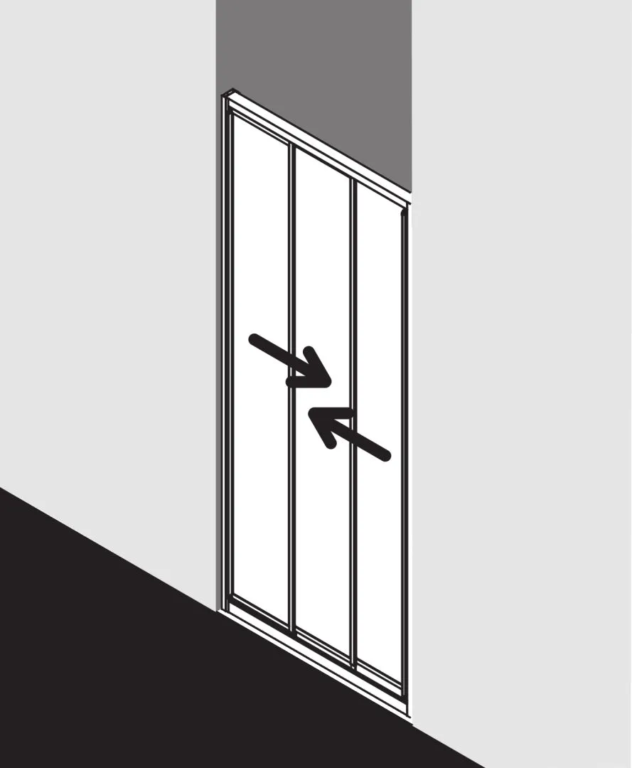 Kermi Duschtür Gleittür 3-teilig für Nische und Ecke „IBIZA 2000“ 200 cm Glas SR Opaco, Profile Silber Mattglanz, Anschlag links und rechts, Schiebetür dreiteilig Kermi Duschtür Gleittür 3-teilig für Nische und Ecke „IBIZA 2000“ 200 cm Glas SR Opaco, Profile Silber Mattglanz, Anschlag links und rechts, Schiebetür dreiteilig