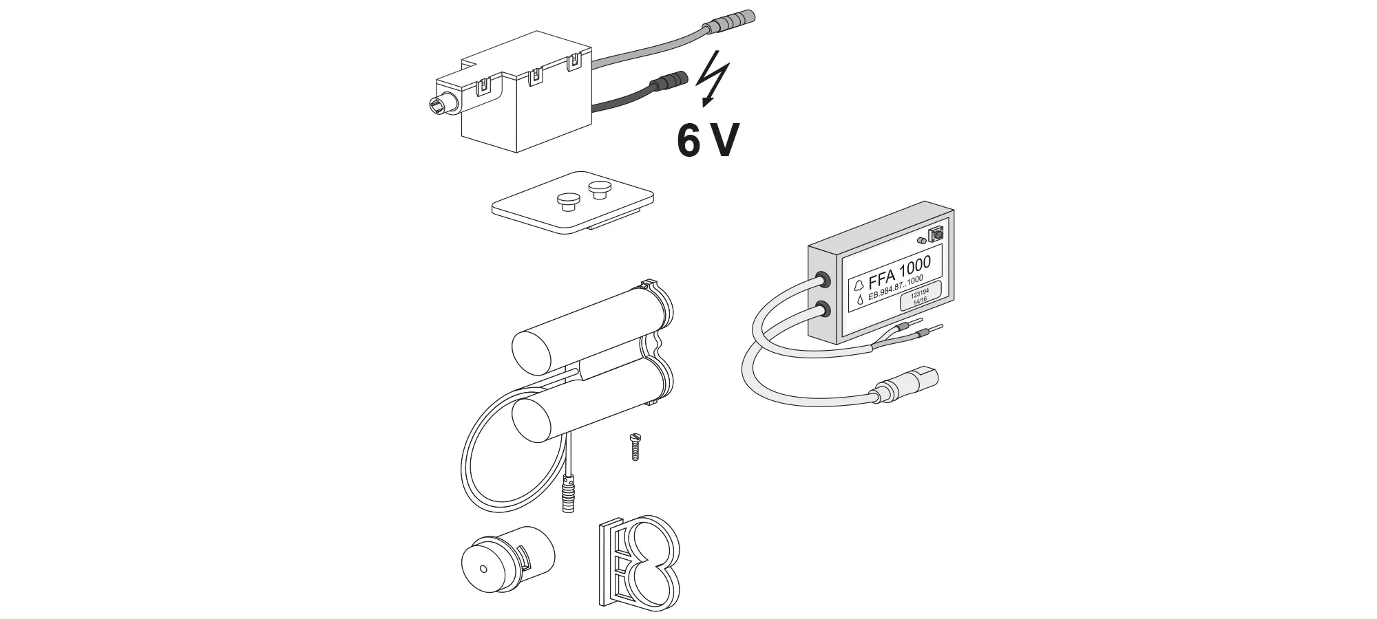Installationssystem (LIS) INEOFunk - WC - Steuerung AW110 codiertesFunksignal barrierefrei zur manuellenFernauslösung über Stützklappengriffemit Funksender passend zu H920105