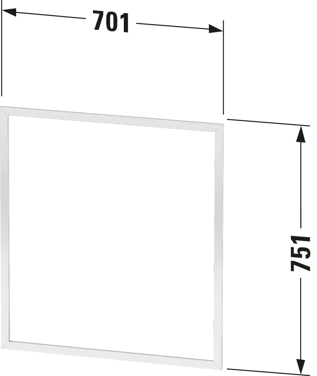 Duravit Einbaurahmen „L-Cube“ in Weiß Matt