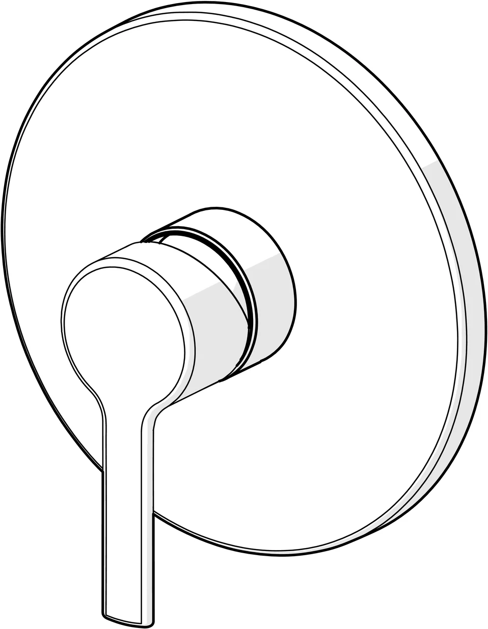 HansaRONDA Duscharmatur, Einhebelmischer Fertigmontageset für Brausebatterie HansaRONDA 8386 Rosette rund Chrom
