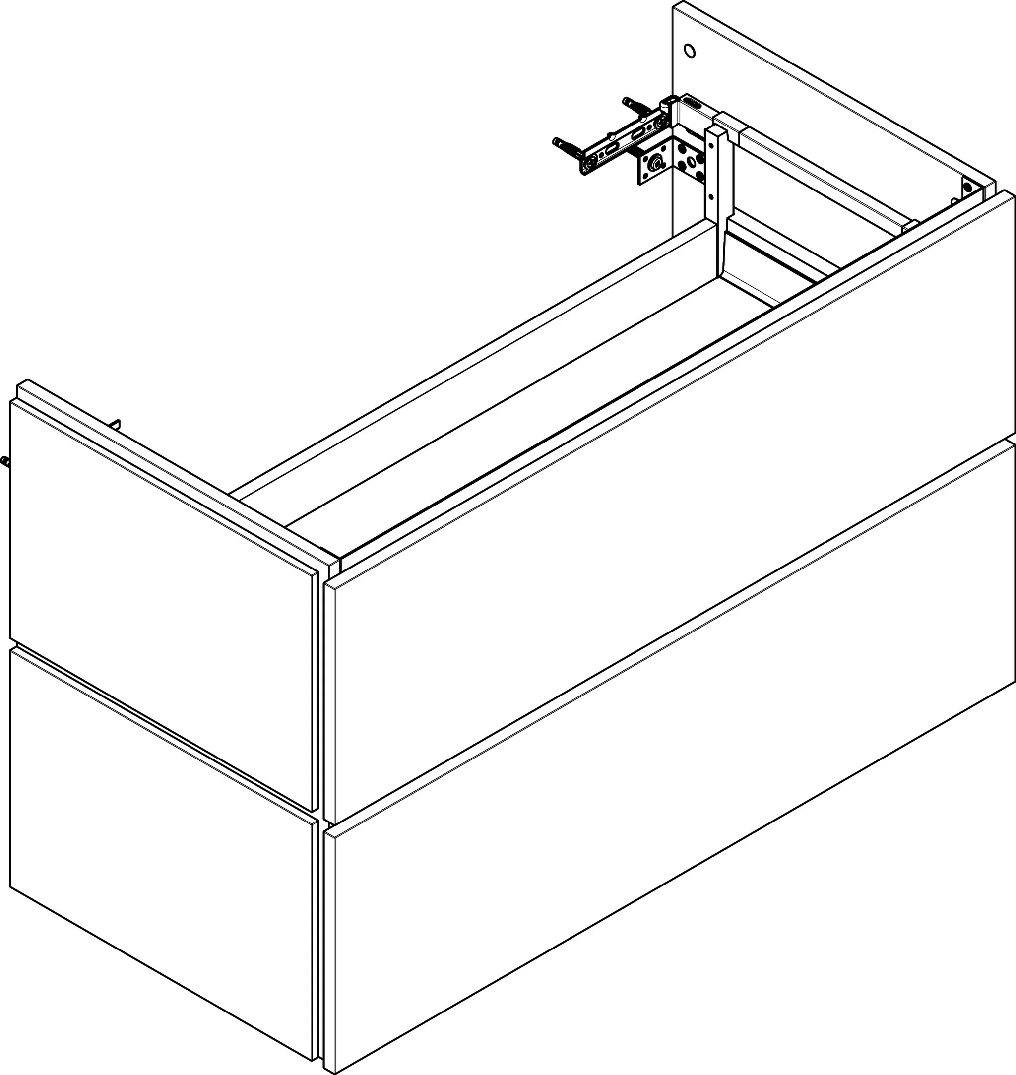 Hansgrohe Xilesa E Waschtischunterschrank, 980x470 mm, 2 Schubkästen PushOpen, Eiche Kaschmir