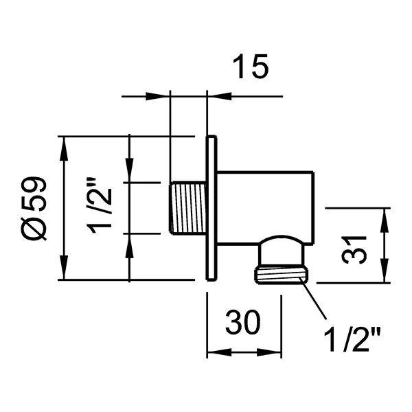 Laufen Anschlussbogen für Handbrause, Ausladung 30mm, runde Rosette Laufen Anschlussbogen für Handbrause, Ausladung 30mm, runde Rosette
