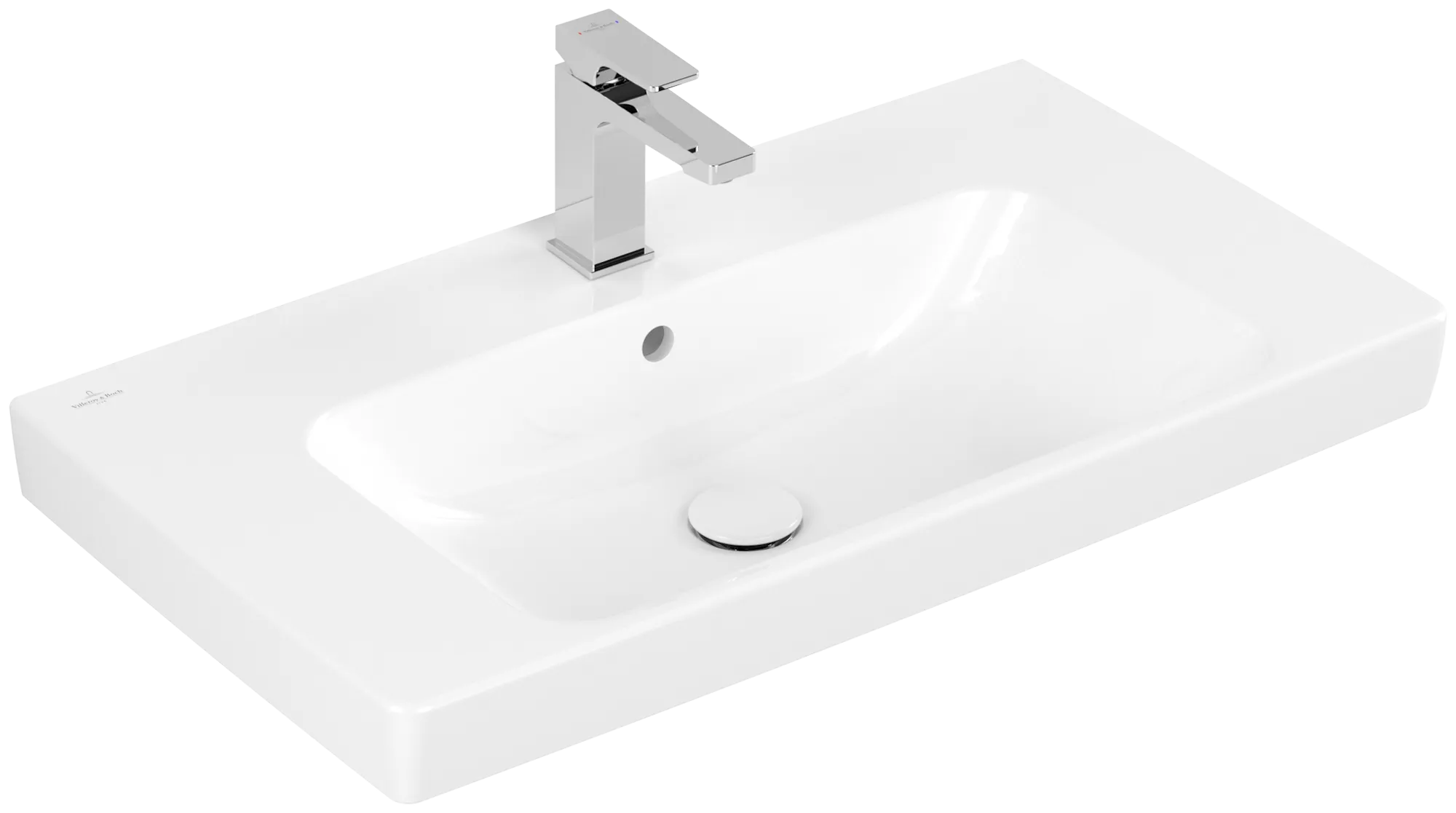 Villeroy & Boch Waschbecken „Architectura“ 800 × 455 × 165 mm, ohne Hahnlochbohrung, für Becken mittig