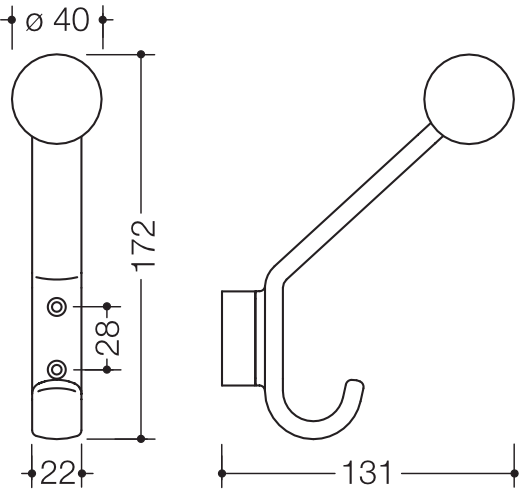 HEWI Handtuchhaken „Serie 477“