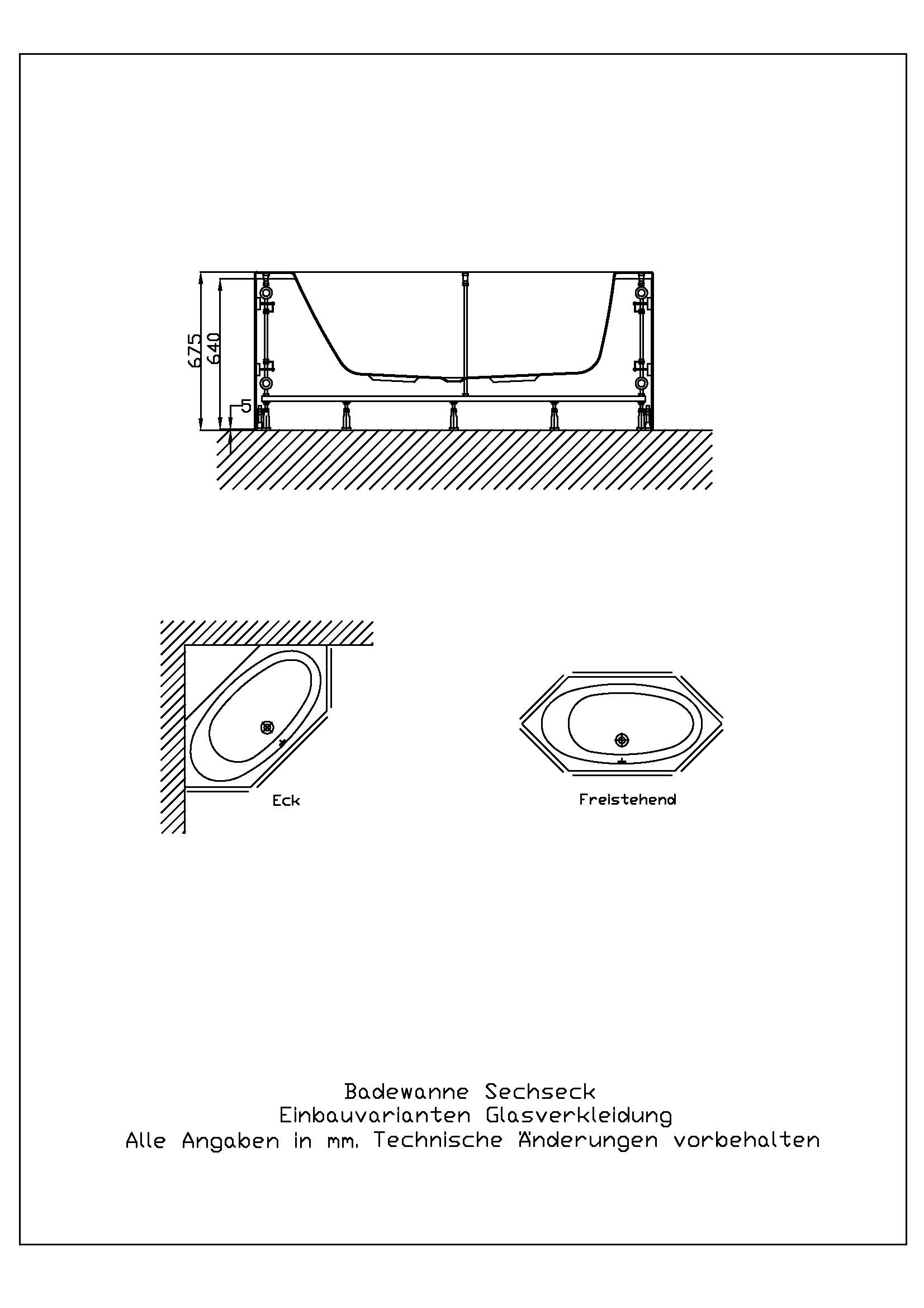 Hoesch Untergestell für Badewanne 168,5 × 78,5 cm