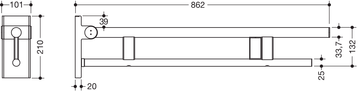 HEWI Stützklappgriff „System 900“