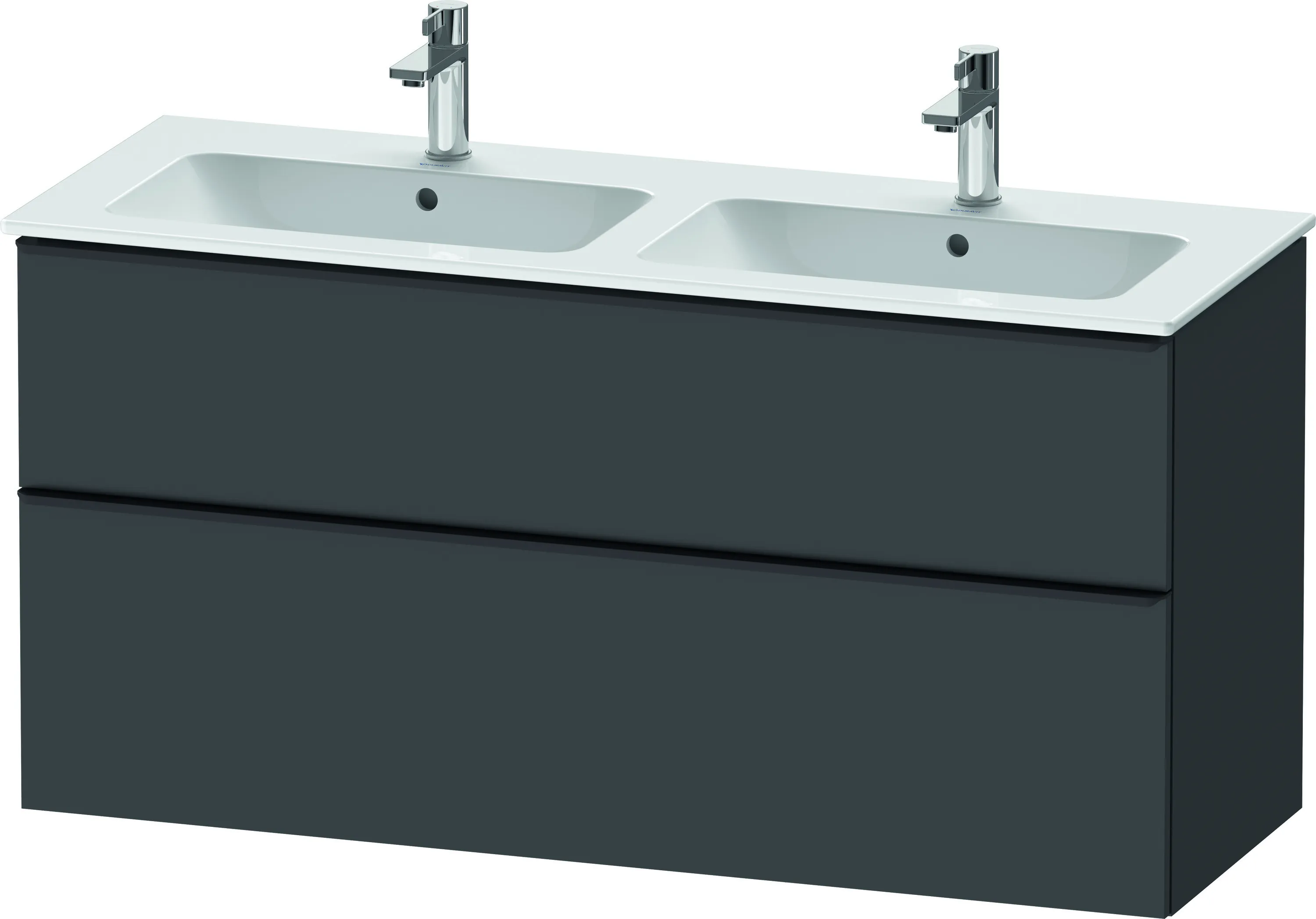 Duravit Waschtischunterschrank wandhängend „D-Neo“ 128 × 62,5 × 46,2 cm Graphit Matt
