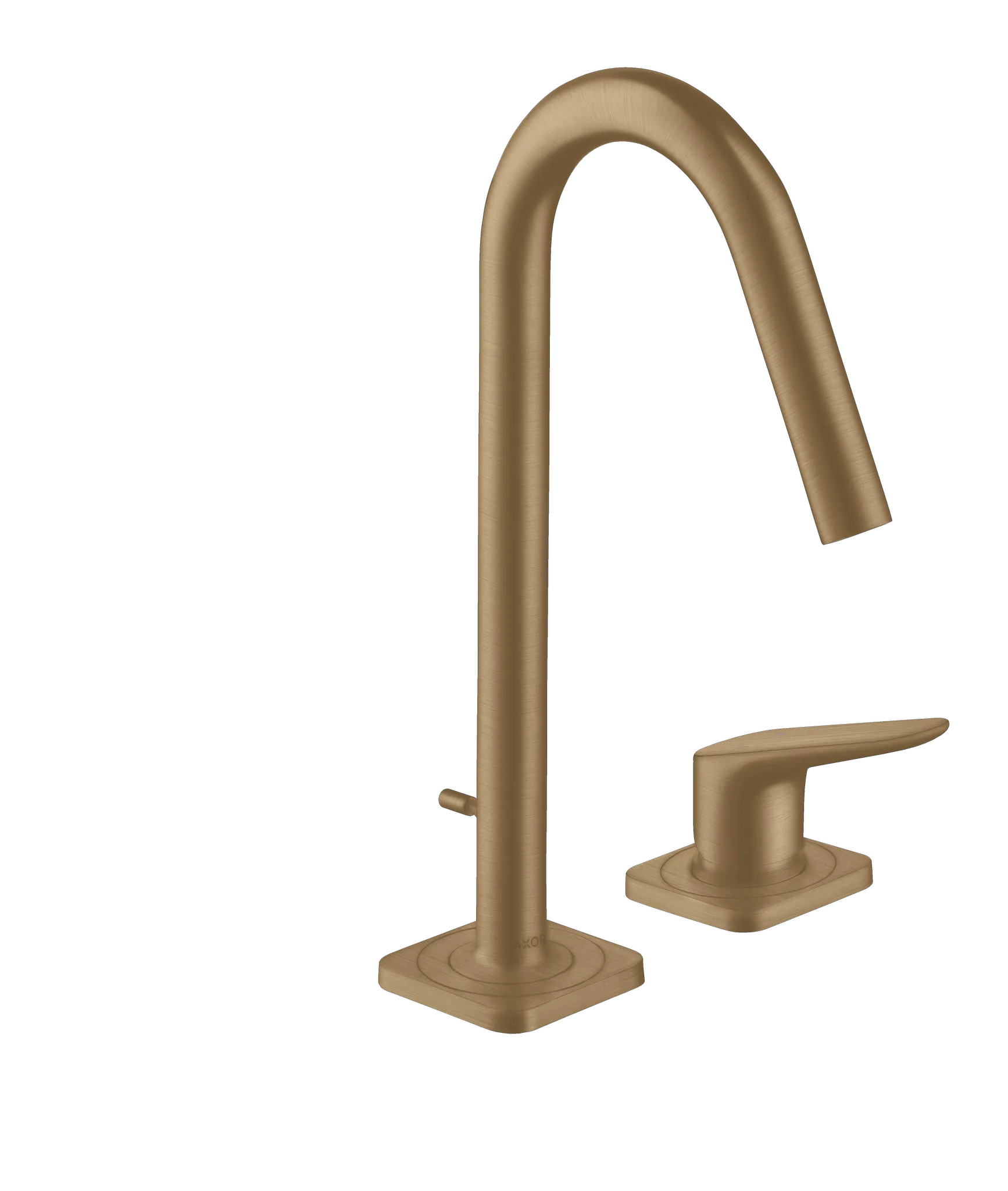Hansgrohe AXOR Citterio M 2-Loch Waschtischmischer 160 mit Zugstangen-Ablaufgarnitur, Brushed Bronze