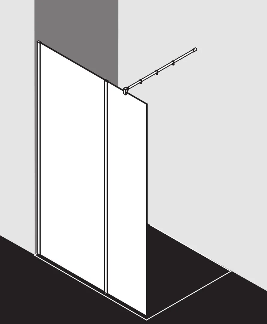 Kermi Duschdesign Walk-In-Duschkabine „WALK-IN XB“ Glas Klar, Profile Silber Mattglanz, BV: 780 - 800 mm WE: 785 - 805 mm H: 2000 mm