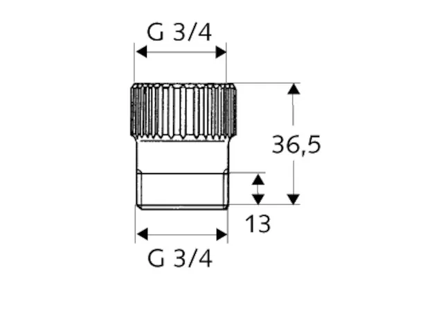 Schlauchplatz-Sicherung, DN 20 G 3/4 IG, DN 20 G 3/4 AG, chrom