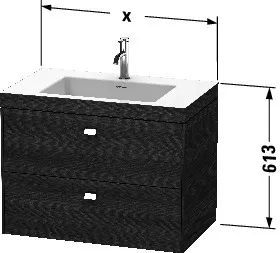 Duravit Waschtischunterschrank wandhängend „Brioso“ 80 × 61,3 × 48 cm in Taupe Matt