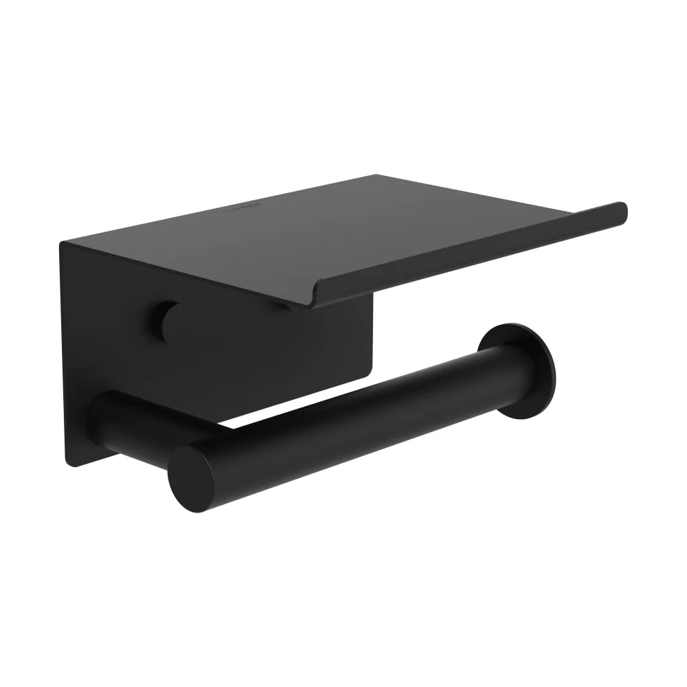 Niara Toilettenpapierhalter 38406.2 mit Ablage, titanschwarz matt