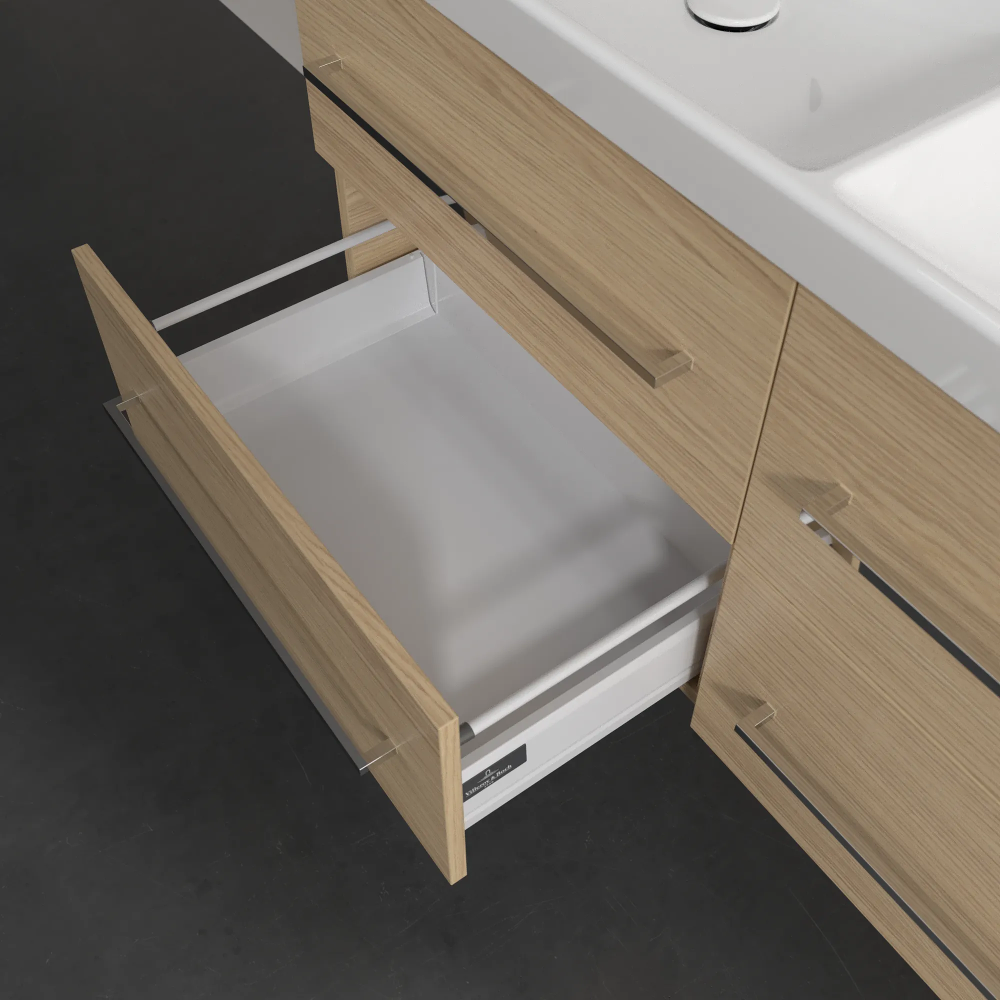 Villeroy & Boch Waschtischunterschrank „Avento“ für Schrank-Doppelwaschtisch 1180 × 514 × 452 mm Nordic Oak, Soft Closing