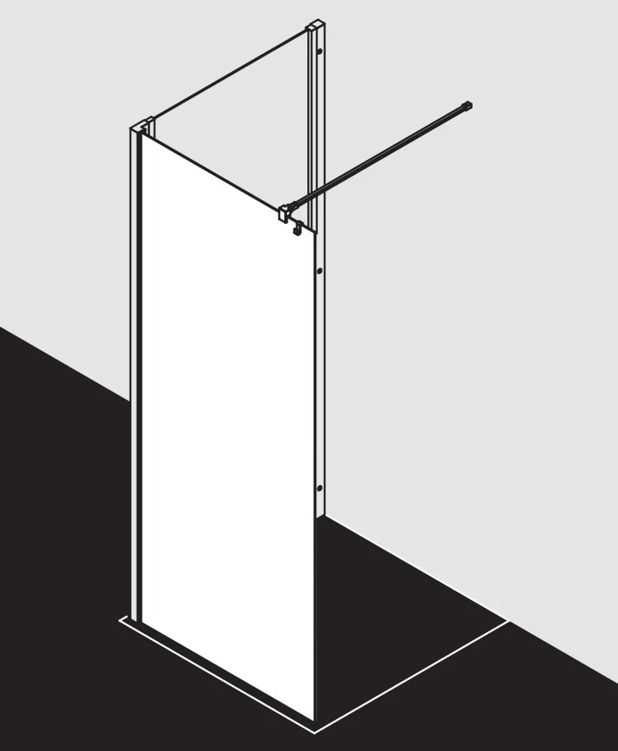 Kermi Duschdesign Walk-In-Duschkabine WALK-IN Wall „LIGA“ Glas Klar, Profile Silber Hochglanz, BV: 875 - 900 mm WE: 885 - 910 mm H: 1850 mm