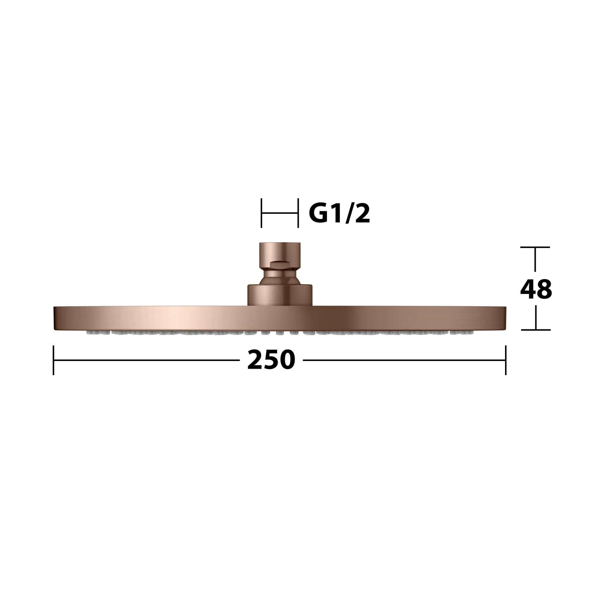 KEUCO Kopfbrause aus Kunststoff 250 mm Rotgold gebürstet KEUCO Kopfbrause aus Kunststoff 250 mm Rotgold gebürstet