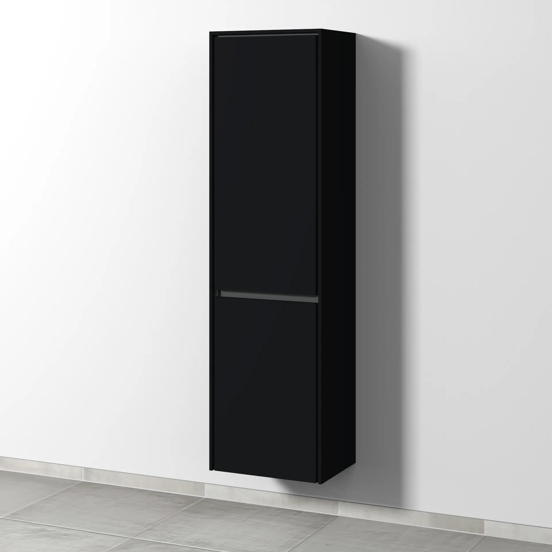 Sanipa Hochschrank „Twiga“ 475 × 1713 × 350 mm in Schwarz (matt), Anschlag rechts, ohne Beleuchtung
