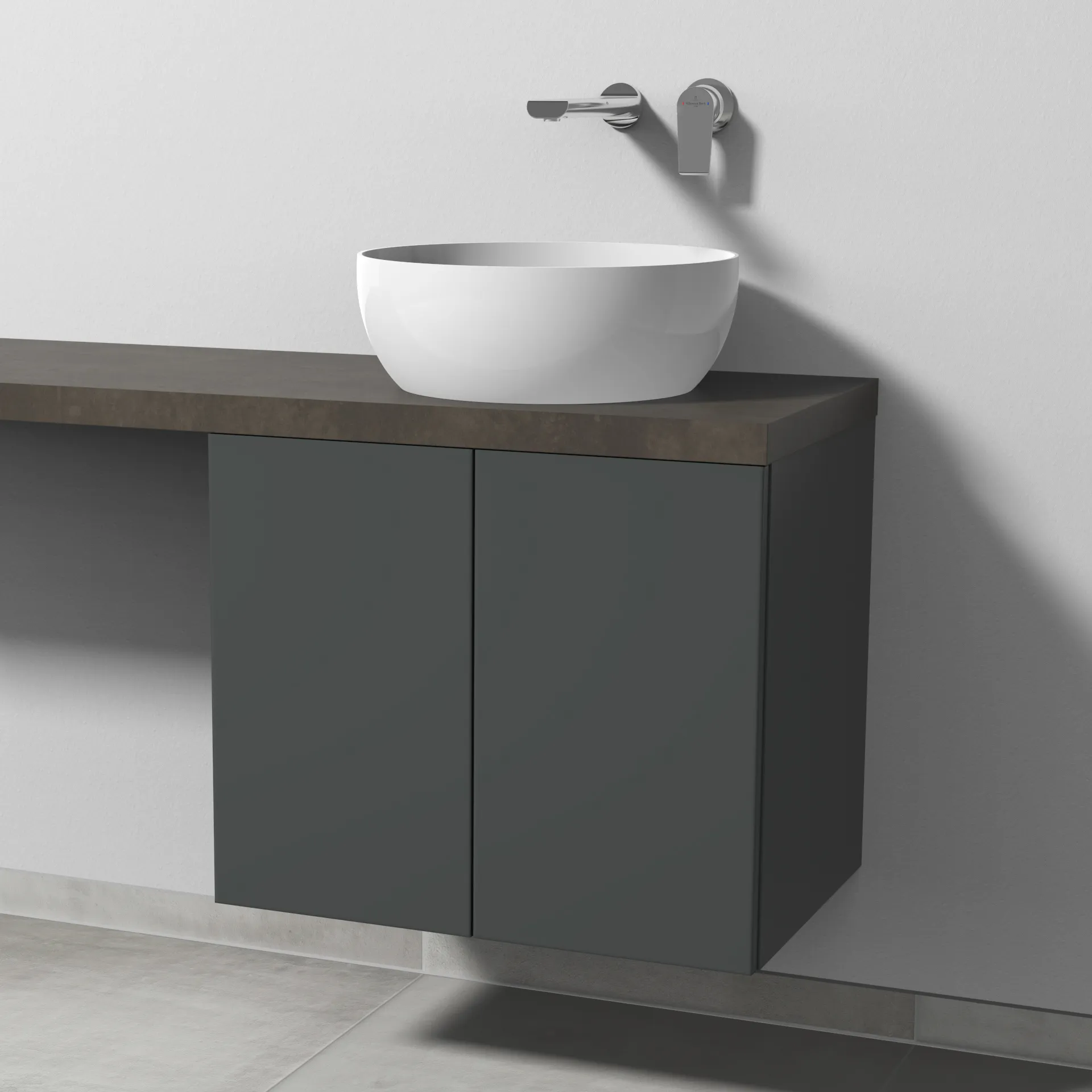 Sanipa Waschtischunterschrank „2morrow“ 600 × 510 × 420 mm in Anthrazit (matt)