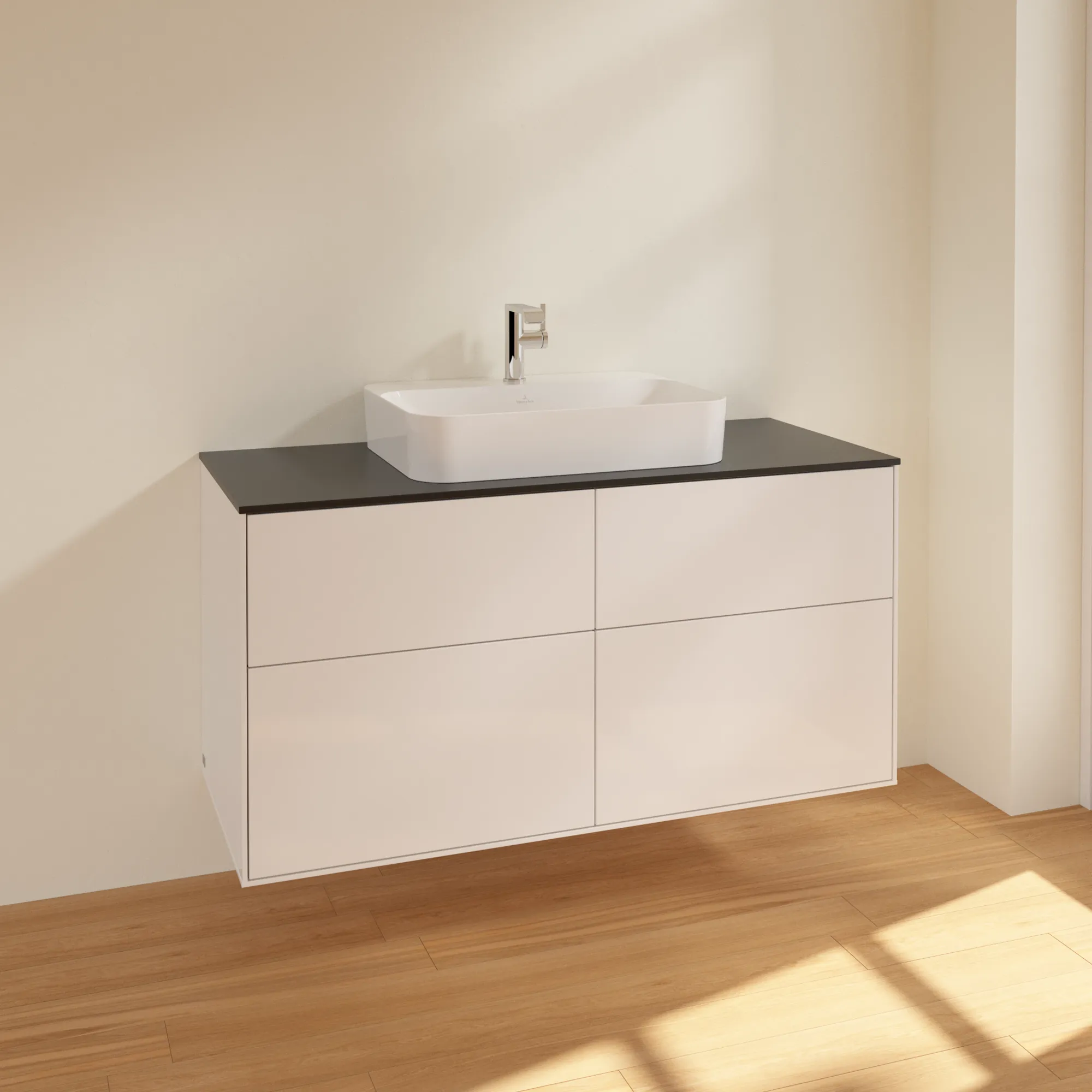 Villeroy & Boch Waschtischunterschrank „Finion“ für Schrankwaschtisch 1200 × 603 × 501 mm Glossy White Lacquer, für Becken mittig Villeroy & Boch Waschtischunterschrank „Finion“ für Schrankwaschtisch 1200 × 603 × 501 mm Glossy White Lacquer, für Becken mittig